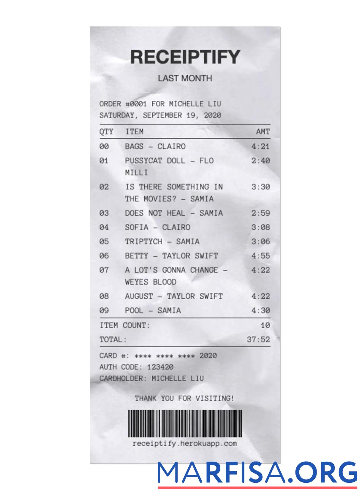 Blank RECEIPTIFY template